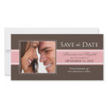 Bold Stripe Save the Date (chocolate/pink)