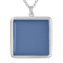 Bold White Circles on Navy Pattern Custom Jewelry
