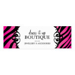 Bold Zebra Print Jewellery Designer Hang Tags Business Card Template