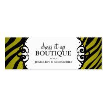 Bold Zebra Print Jewellery Designer Hang Tags Business Card