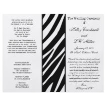 Bold Zebra Stripe Wedding Program Personalized Flyer
