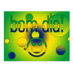 Bom Dia! Brazil Flag Colours Pop Art Post Card