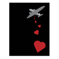 Bombardier de coeur - faites la guerre d'amour pas cartes postales