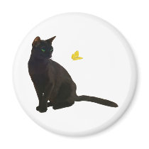 Bombay Cat & Butterfly Fridge Magnet