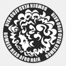 BOMBER HEAD round Round Sticker
