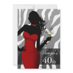 Bombshell Party Dress 40th Birthday Girl Invitations