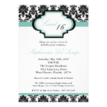 bonbon à damassé de 5x7 TiffanyBlu invitation de 1