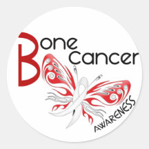 Bone Cancer BUTTERFLY 3 Awareness Round Sticker