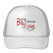 Bone Cancer BUTTERFLY 3 Awareness Trucker Hats