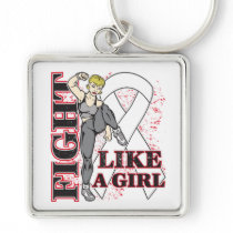Bone Cancer Fight Like A Girl Kickin Butt Keychain