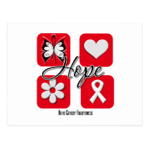 Bone Cancer Hope Love Inspire Awareness Postcards