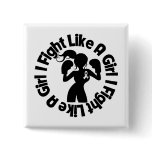 Bone Cancer I Fight Like A Girl Pose Pinback Button