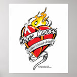 Bone Cancer Tattoo Heart Posters