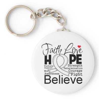Bone Cancer Typographic Faith Love Hope Key Chain by cancerapparel
