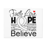 Bone Cancer Typographic Faith Love Hope Postcards