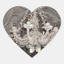 Bone Chandelier Heart Sticker
