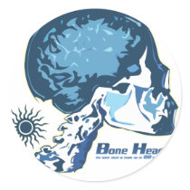 Bone Head Blue Sticker