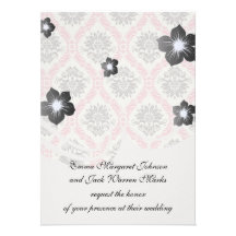bonheur bronzage de crème et de damassé de gris invitations personnalisées