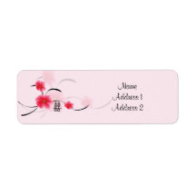 Bonheur de retour de double de fleur de rose d'éti étiquette d’adresse retour