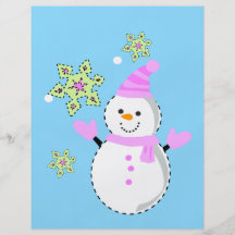 bonhomme de neige avec l'écran de flocons de neige prospectus personnalisés