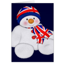 Bonhomme de neige BRITANNIQUE de Noël Carte De Vœux
