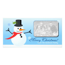 Bonhomme de neige cartes de vœux avec photo
