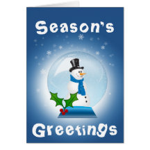 Bonhomme de neige de Bonnes Fêtes dans une carte d