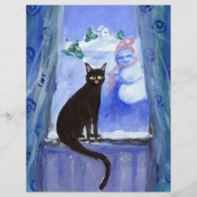 Bonhomme de neige de chat noir prospectus customisé