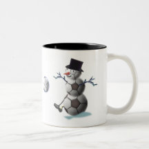 Bonhomme de neige de Noël du football Tasse