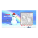 Bonhomme de neige de Noël heureux Carte Avec Photo