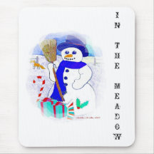 Bonhomme de neige de pré tapis de souris