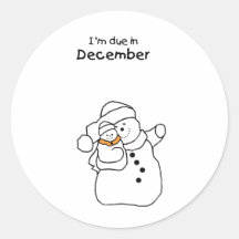 Bonhomme de neige dû de bébé en décembre adhésifs