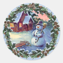 BONHOMME DE NEIGE et GUIRLANDE par SHARON SHARPE Adhésif