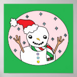 Bonhomme de neige heureux posters