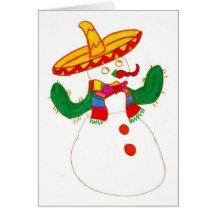 bonhomme de neige mexicain carte de vœux