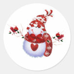 Bonhomme de neige mignon de baie adhésifs ronds