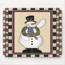 Bonhomme de neige Mousepad de Noël Tapis De Souris
