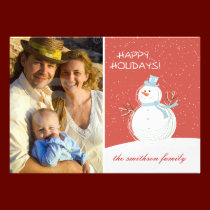 Bonhomme de neige - photocard de salutation de vac invitations