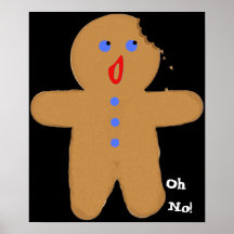 Bonhomme en pain d'épice avec la croix de Hallowee Poster