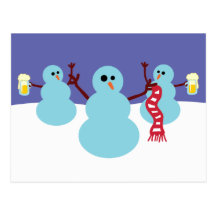 Bonhommes de neige fous ! carte postale