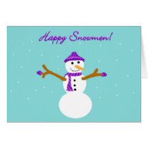 Bonhommes de neige heureux ! Carte de voeux