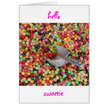Bonjour carte de voeux de bonbon