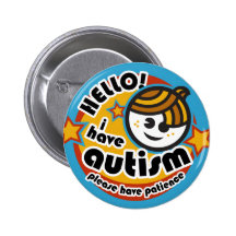 "Bonjour ! Je bouton ai autisme le" (boy2) Badge
