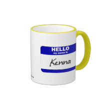 Bonjour mon nom est Kenna (bleu) Mug À Café