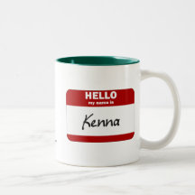 Bonjour mon nom est Kenna (rouge) Mugs À Café