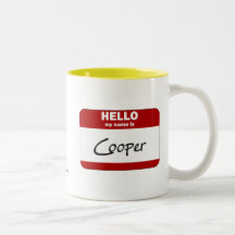 Bonjour mon nom est le tonnelier (rouge) tasse