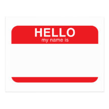 Bonjour mon nom est - rouge cartes postales
