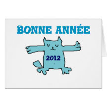 BONNE ANNEE 2012 CHAT BLEU CARTES