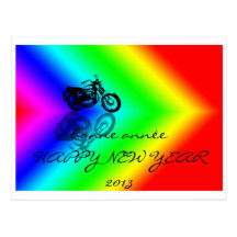 bonne année aux motards bikers carte postale