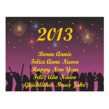 Bonne Année Happy New Year Postkarten